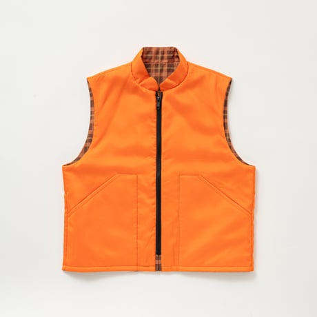 SOL soonerorlater / REVERSIBLE CHECKED VEST / BROWN