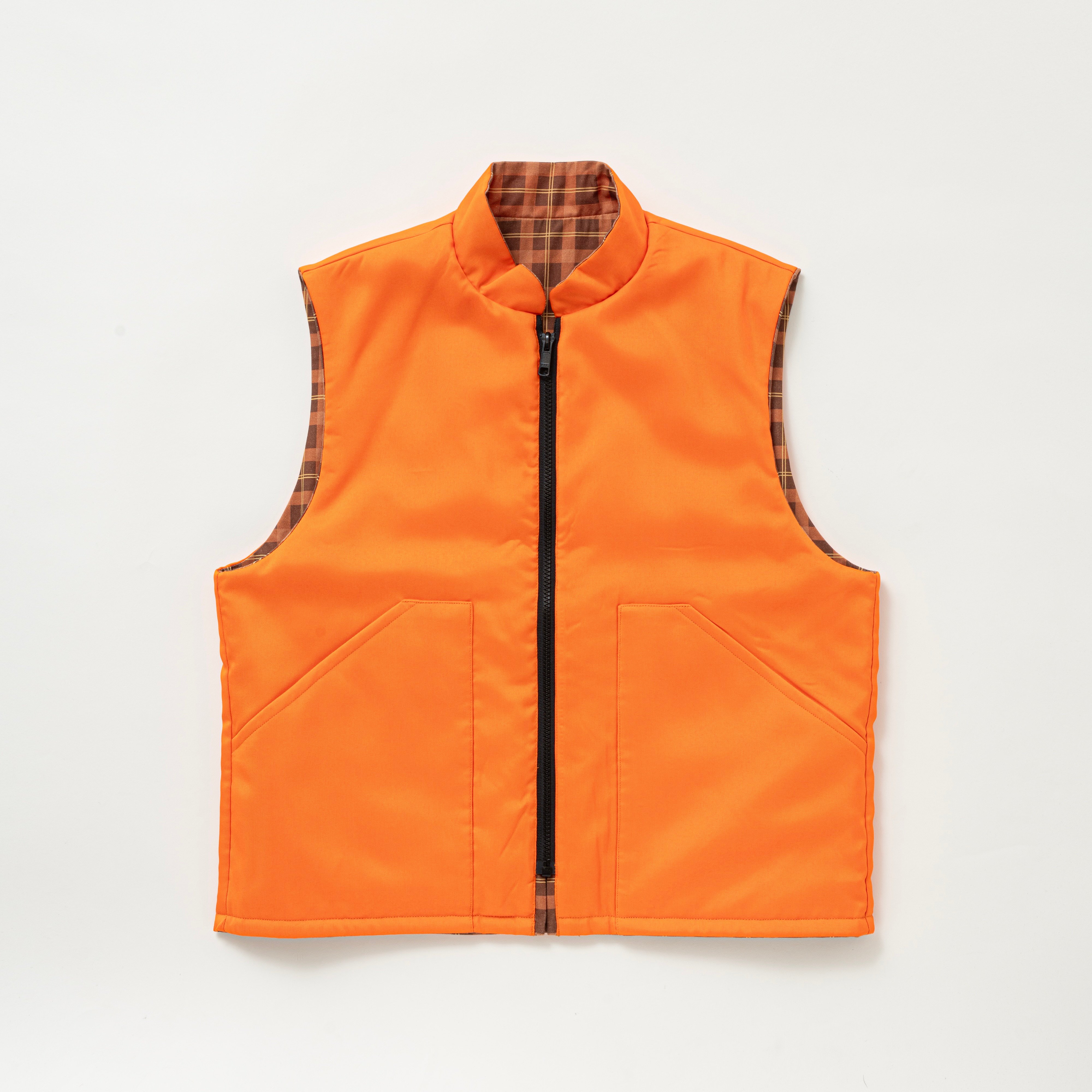 SOL soonerorlater / REVERSIBLE CHECKED VEST / B