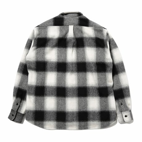 HOMBRE NINO / WOOL PLAID SHIRT / WHITE BLACK