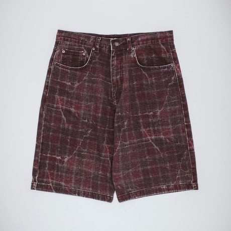 FUCKING AWESOME / MILLER PLAID DENIM SHORT / RED PLAID
