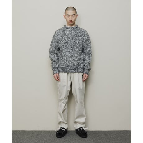 BAL / MIXED DIAMOND RIB SWEATER / WHITE
