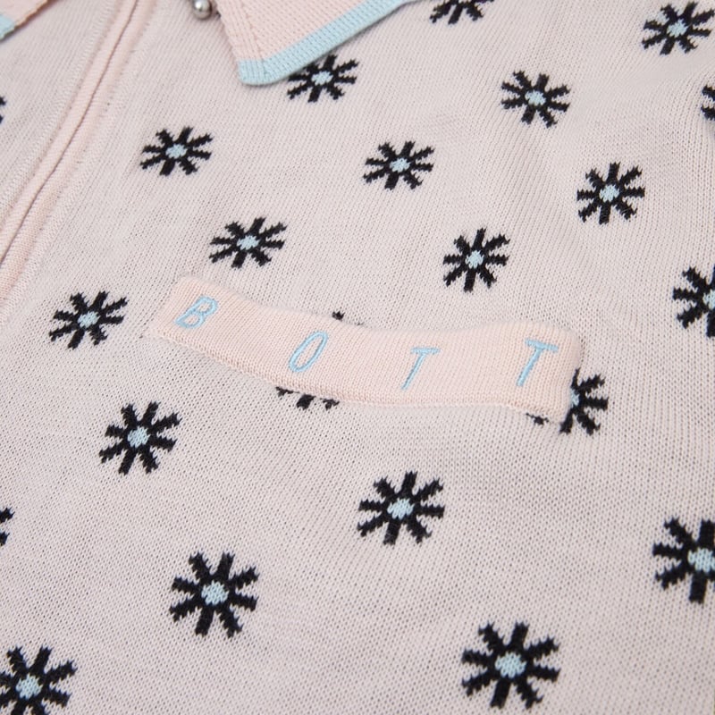 トップス bott Creativity Jacquard Knit Polo BoTT / CREATIVITY JACQUARD KINT POLO / PINK | S
