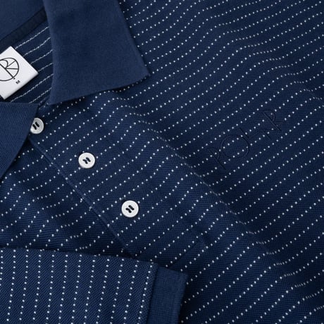 POLAR SKATE CO. / SURF POLO SHIRT / DOTS / DARK BLUE