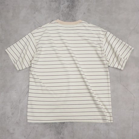 tone / DOUBLE STITCH SS T SHIRT  / BEIGE STRIPE