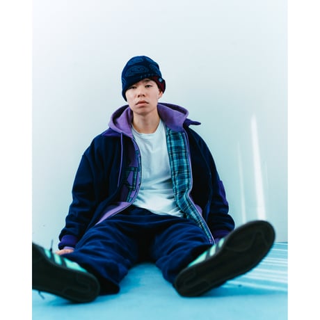 SOL soonerorlater / 3GUYS PADDED ZIP HOODIE / PURPLE