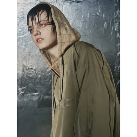 BAL / PULLOVER MEXICAN HOODED SHIRT / BLACK PLAID