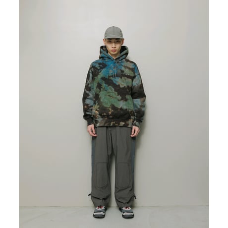 BAL / LOGO TIE DYE HOODIE by YUKIDYE / BLACK