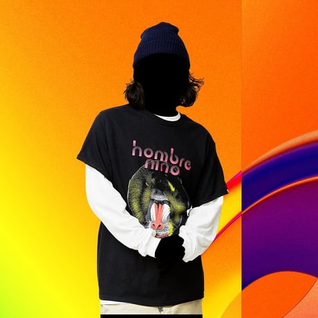 HOMBRE NINO / L/S PRINT TEE (MANDRILL 1) / BLACK