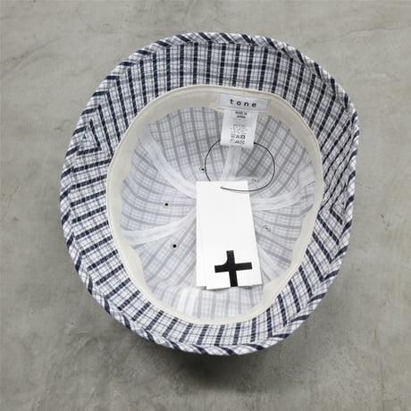 tone / TIED HAT / WHITE CHECK