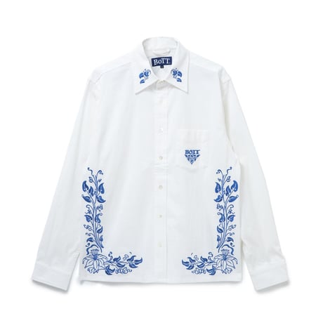 BoTT / EMBROIDERED SEERSUCKER SHIRT / WHITE