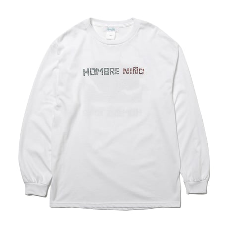 HOMBRE NINO / L/S PRINT TEE (DEADKEBAB TRAFFIC) / WHITE