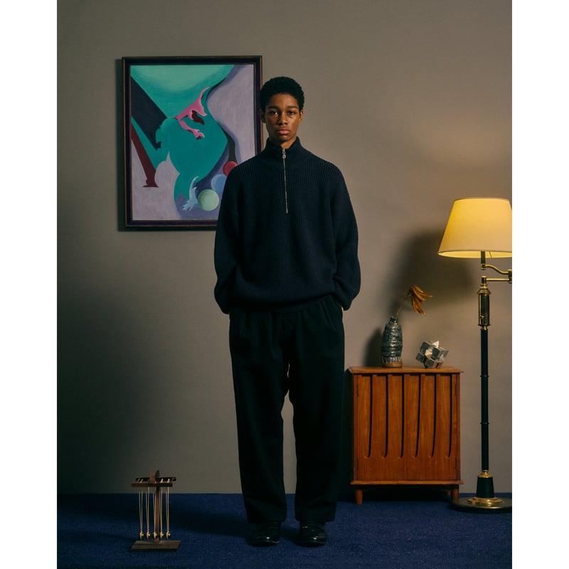 COMFORTABLE REASON / FLEECE BACK SLACKS / BLACK