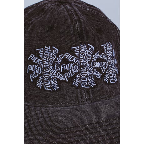 FUCKING AWESOME / THREE SPIRAL WASHED DENIM 6-PANEL HAT / BLACK