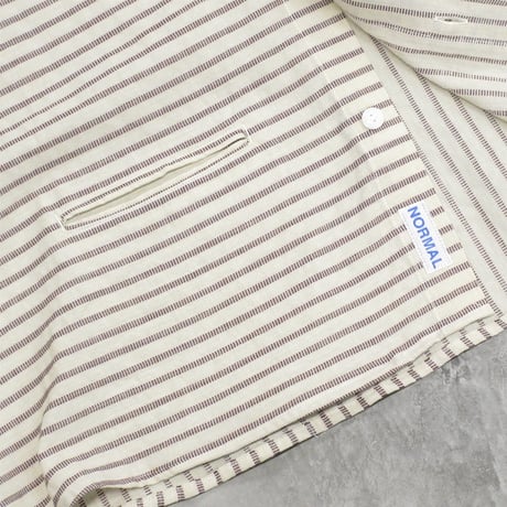 NOROLL / NORMAL SHIRT STRIPE S/S / BROWN