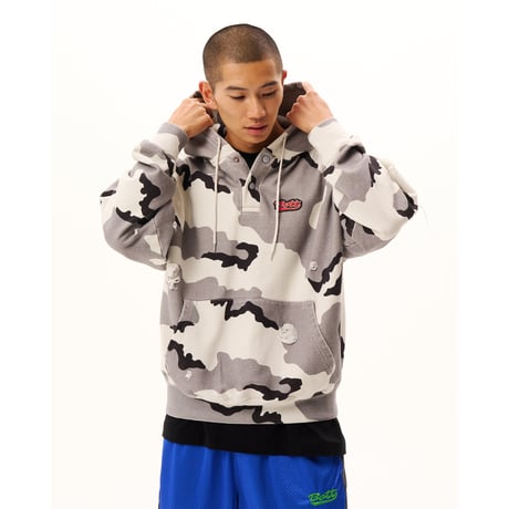 BoTT / HEN-LEY NECK CAMO HOODIE / GREY