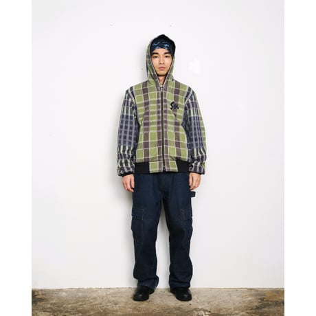 SPECIAL GUEST K.K. / DUCK CANVAS & THERMAL HOODED REVERSIBLE JACKET / NAVY