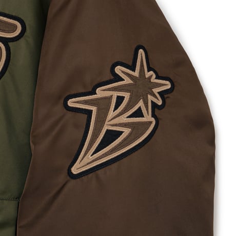 BoTT / NYLON VARSITY JACKET / OLIVE