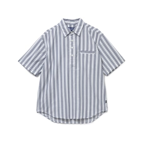 BoTT / PULLOVER STRIPE S/SL SHIRT / NAVY