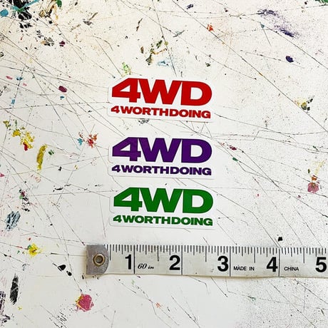 4WD  (4 WORTH DOING) / 4WD LOGO STICKER SHEET / SET OF 9 STICKERS MULTI - COLOR