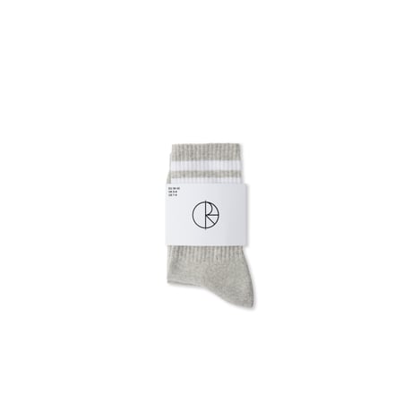 POLAR SKATE CO. / RIB SOCKS HAPPY SAD / HEATHER GREY