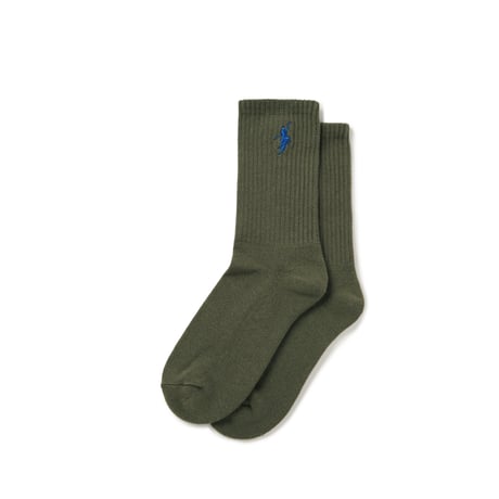 POLAR SKATE CO. / RIB SOCKS NO COMPLY / DUSTY OLIVE / BLUE