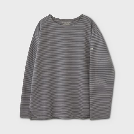 PHIGVEL MAKERS & Co. / RASCHEL BORDER BOAT NECK LS TOP / OLD SAX x IVORY