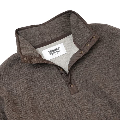 HOMBRE NINO / WOOL STAND COLLAR PULLOVER / BLACK
