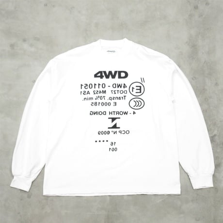 4WD  (4 WORTH DOING) / CAR WINDOW STICKER LS TEE / WHITE