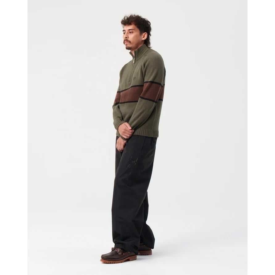 BoTT / HALF-ZIP DRIVERS KNIT / OLIVE | Sophomore