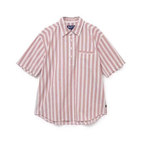 BoTT / PULLOVER STRIPE S/SL SHIRT / RED