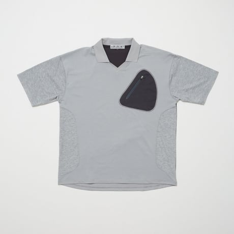 BAL / RECYCLE POLYESTER ZIP POCKET POLO SHIRT / GRAY