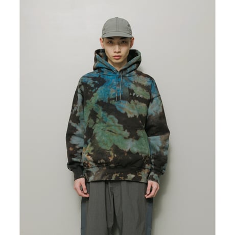 BAL / LOGO TIE DYE HOODIE by YUKIDYE / BLACK