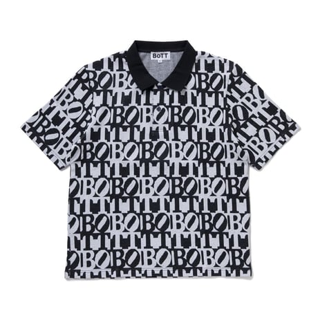 BoTT / SQUARE LOGO S/SL JACQUARD POLO / BLACK