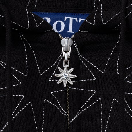 BoTT / SPARKLE STITCH ZIP HOODIE / BLACK