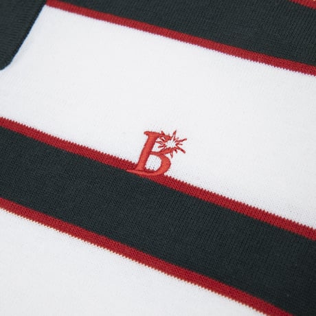 BoTT / BORDER S/SL KNIT POLO / WHITE