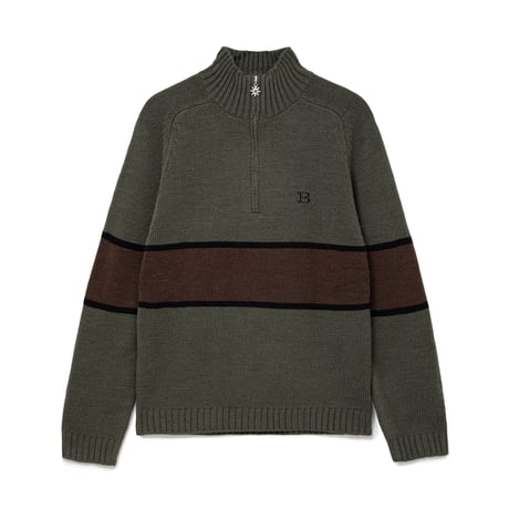 BoTT / HALF-ZIP DRIVERS KNIT / OLIVE