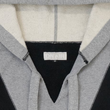 ON-AIR / HEAVY FLEECE BAJA HOODIE / BLACK x GREY HEATHER