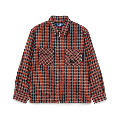 BoTT / ZIP-UP FLANNEL SHIRT / BLACK
