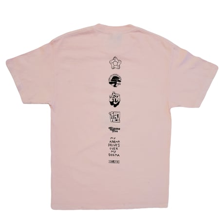 GIMME FIVE / SUPER FIVE TEE / LT PINK coloured dyed Tee/RED,BLACK