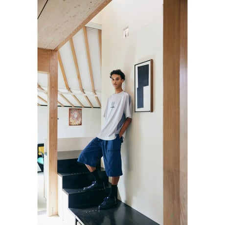 COMFORTABLE REASON / CROPPED SHORTS / WORK BLUE