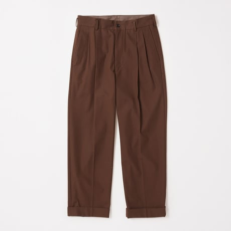 tone / DOUBLE TAPERED SLACKS / BROWN