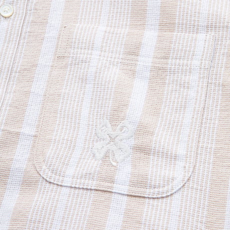 BoTT / JACQUARD STRIPE S/S SHIRT / TAN