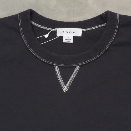 tone / BASIC GUSSET T SHIRT / CHACOAL