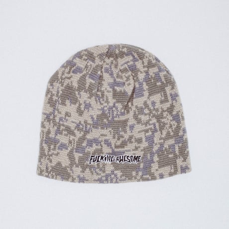 FUCKING AWESOME / EMBROIDERED STAMP LOGO SKULLY BEANIE / KHAKI / CAMO