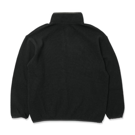 HOMBRE NINO / WOOL STAND COLLAR PULLOVER / BLACK
