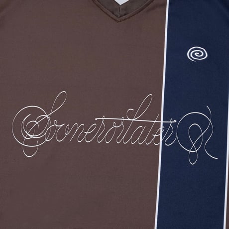 SOL soonerorlater / CURSLVE LOGO SOCCER SHIRT / BROWN