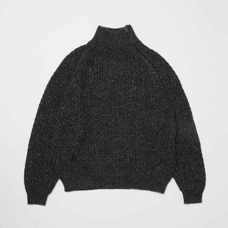 BAL / DIAGONAL ZIP  JACQUARD  SWEATER / DARK GREY