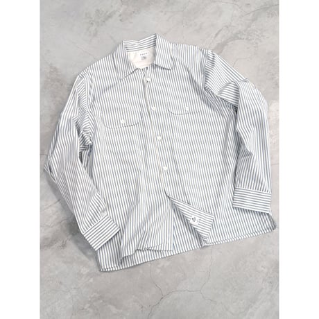 tone / SLIT COLLAR SHIRT / WHITE STRIPE