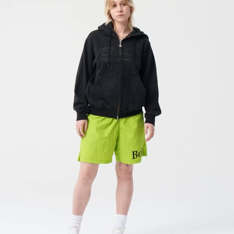 BoTT / WASHED SCRIPT LOGO ZIP HOODIE / WASHED BLACK