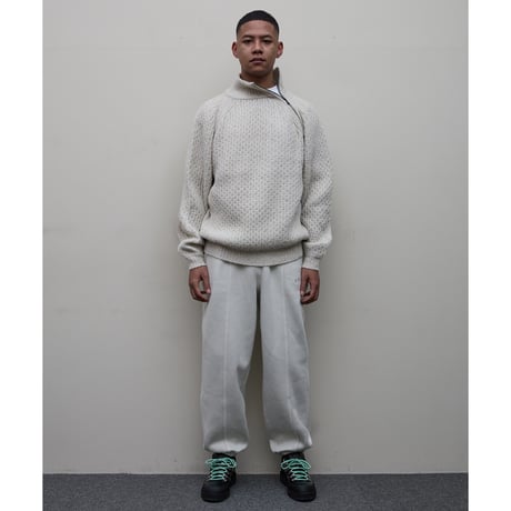 BAL / DIAGONAL ZIP  JACQUARD  SWEATER / NATURAL